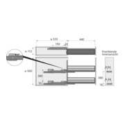 Hettich Unterschrank-Frontauszug Classic 9207578, 90° rechts, silber, KB150mm-2