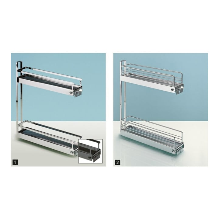 Hettich Unterschrank-Frontauszug Classic 9207578, 90° rechts, silber, KB150mm