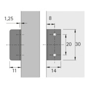 Hettich Verrou à tige cylindrique Prestige 2000,9133912 D15-2