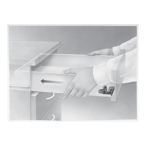 Hettich Teilauszug Quadro-6 mit Selbsteinzug Stahl verzinkt