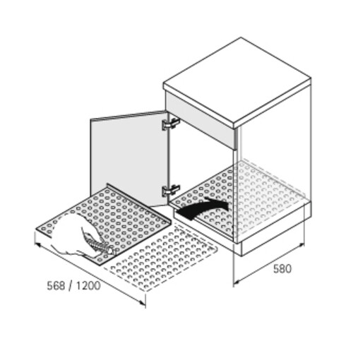 Hettich Wasserschutzmatte zuschneidbar 9079862, 1200x 580mm Polystyrol