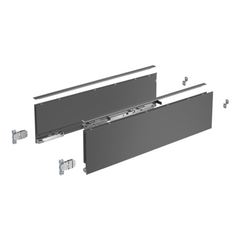 Hettich Zarge AvanTech YOU Set, Höhe 139 mm, NL, anthrazit, links und rechts