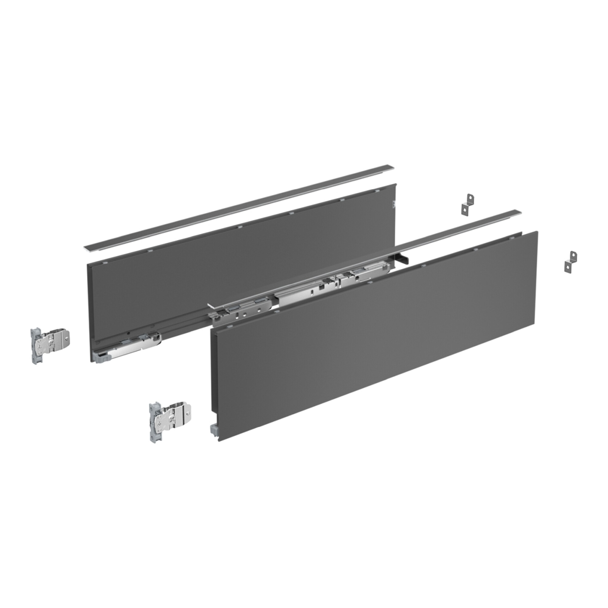 Hettich Zarge AvanTech YOU Set, Höhe 139 mm, NL 400 mm, anthrazit, links und rechts