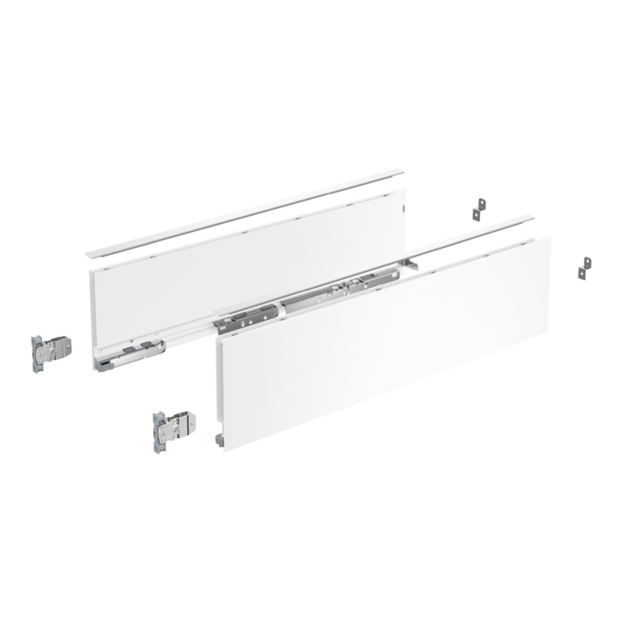 Hettich Zarge AvanTech YOU Set, Höhe 139 mm, NL 550 mm, weiß, links und rechts