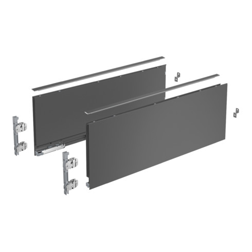 Hettich Zarge AvanTech YOU Set, Höhe 187 mm, anthrazit, links und rechts