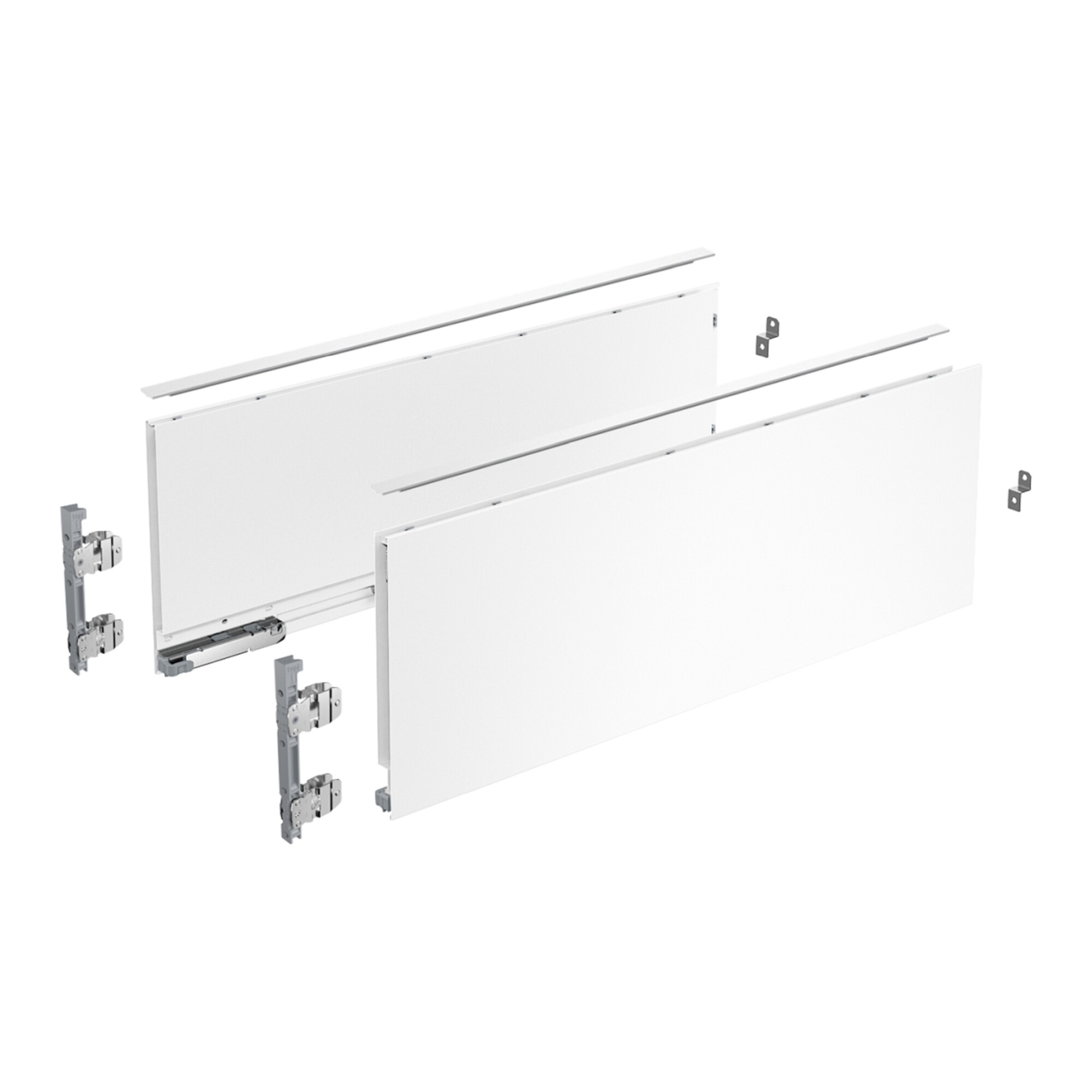 Hettich Zarge AvanTech YOU Set, Höhe 187 mm, NL 600 mm, weiß, links und rechts