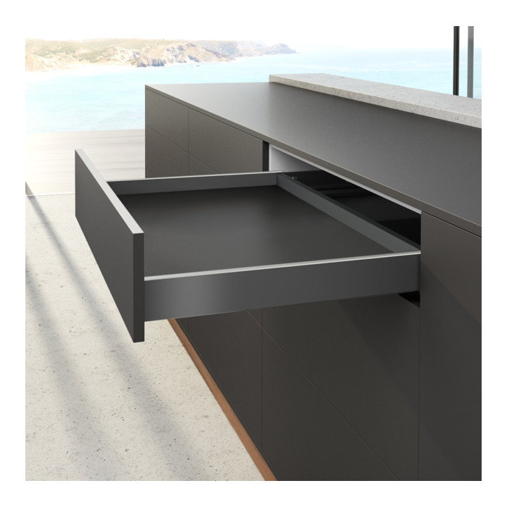Hettich Zarge AvanTech YOU Set, Höhe 77 mm, NL 500 mm, anthrazit, links und rechts