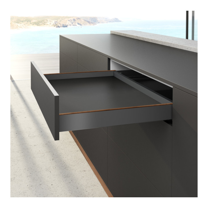 Hettich Zarge AvanTech YOU Set, Höhe 77 mm, NL 500 mm, anthrazit, links und rechts