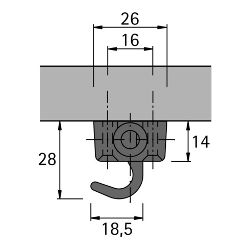Hettich Zylinderdrehstangenschloss Set Prestige 2000 Z23, ø18mm, Zum Anschrauben, 15 mm, 20 mm