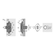 Hettich Zylinderdrehstangenschloss Set Prestige 2000 Z23, ø18mm, Zum Anschrauben, 15 mm, 20 mm-4