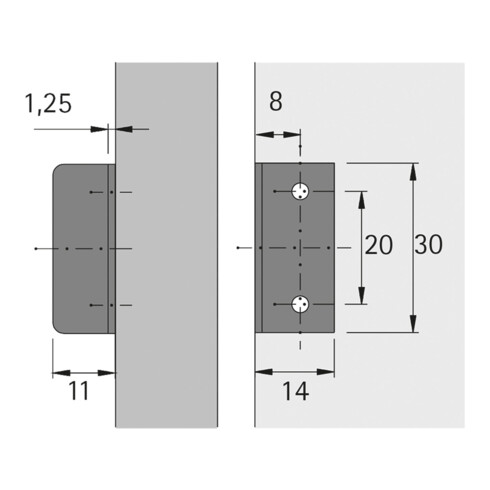 Hettich Zylinderdrehstangenschloss Set Prestige 2000 Z23, ø18mm, Zum Anschrauben, 15 mm, 20 mm
