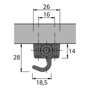 Hettich Zylinderdrehstangenschloss Set Prestige 2000 Z23, ø18mm, Zum Anschrauben, 25 mm, 20 mm-5