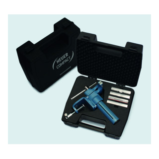 Heuer Compact Kofferset mit Schraubstock, Tischklammer + Schutzbacken Typ P, N, F und G Heuer Compact Kofferset mit Schraubstock, Tischklammer + Schutzbacken Typ P, N, F und G