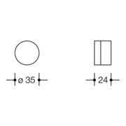 HEWI Butée de porte murale 610 Ku.97 gris clair L.24mm-4
