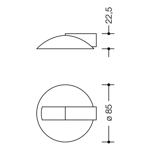 HEWI Butoir de porte de sol 625 XC D.85mm H.22,5mm VA XC Assemblage de goujon pol.