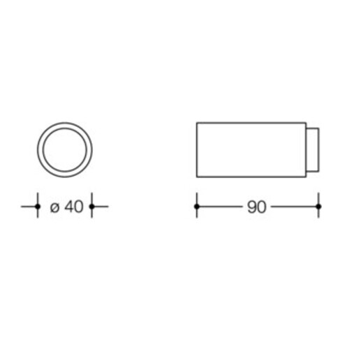 HEWI Butoir mural de porte 611.90 Ku.99 blanc pur L90 mm