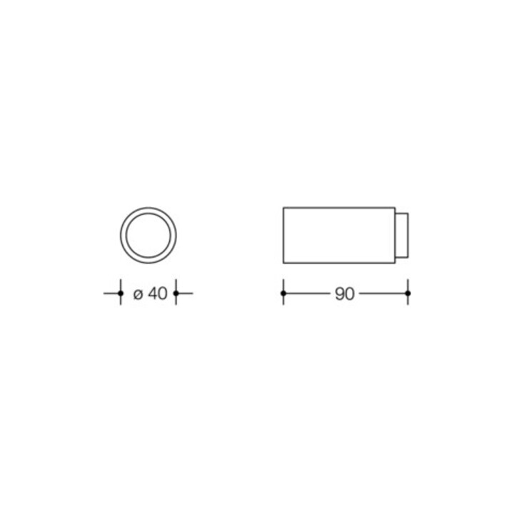 HEWI Butoir mural de porte 611.90 Ku.99 blanc pur L90 mm