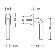 HEWI Fenstergriff 111FG.6 30mm Ku.99 30mm Stand.-4