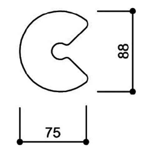 HEWI Hausnummer Buchstabe c Spezial-Polyamid 90 tiefschwarz 88,6mm D.33mm