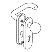 HEWI Kurzschildgarnitur 111R03.113 99 Ku.99 PZ Drückergarnitur-1