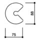 HEWI Numéro de maison Lettre c Polyamide spécial 90 noir profond 88,6 mm Diam. 33 mm-4