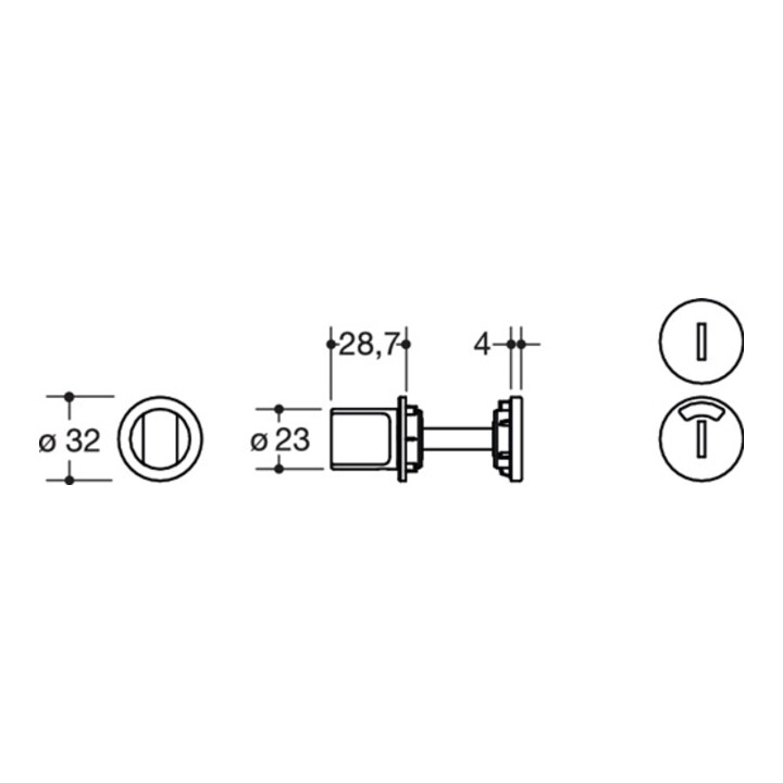 HEWI Paire de rosettes à clés 306PBM/PBMNR /PBVMNR Ku.99m Shieldst.1,5mm WC/FBM rd.
