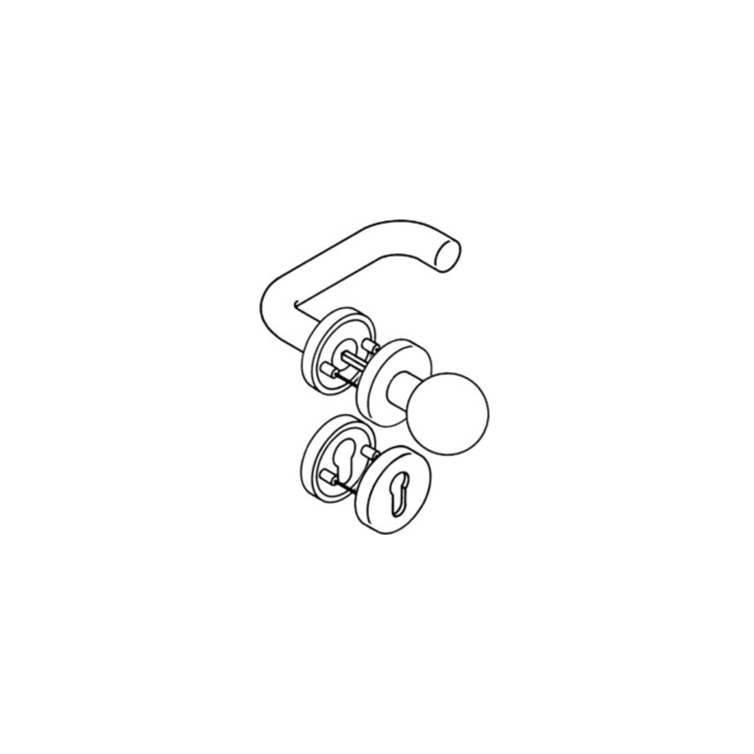 HEWI Rosette grt.111R03.233 Ku.97 rond PZ DIN gauche/droite KGL D/K