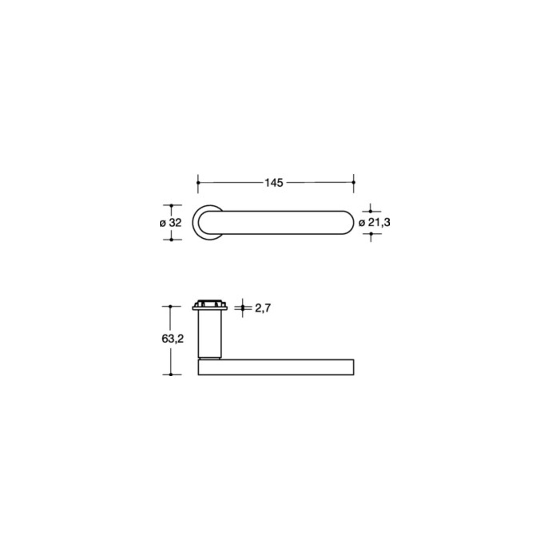 HEWI Rosette grt.270XAM01.130 VA (1.4301) PZ-PZ