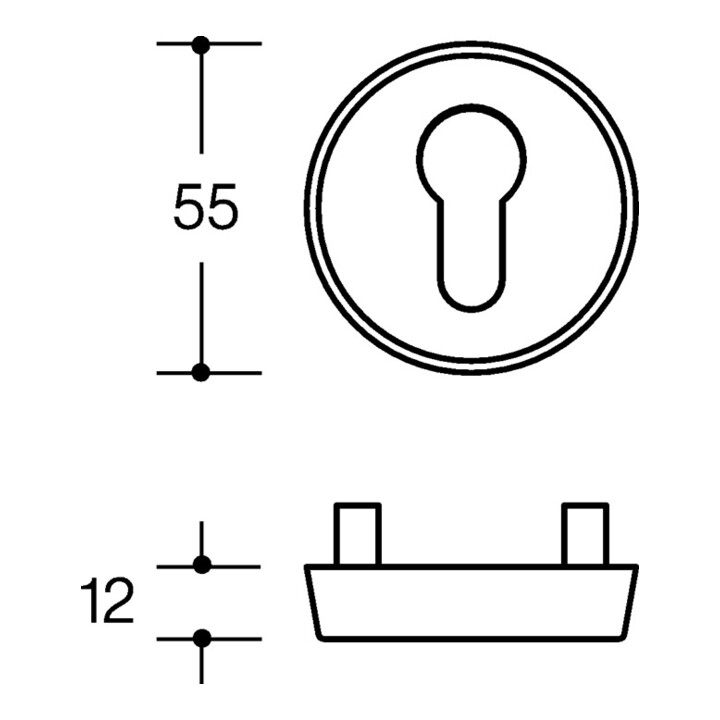 HEWI Schutzrosettenpaar 306.23XAES VA XA rd.o.ZA S.12mm