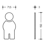 HEWI Symbol Herren selbstklebend ohne Zapfen tiefschwarz-4