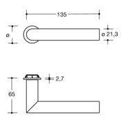HEWI Türdrückerpaar 162PBM/162PBMV/162PBMX Ku.99m-CA m.Mini-Drückerrosette VK 8mm-4