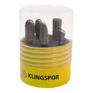HF100BOX5 Fraises carbure / set Klingspor 9,6 x 6 mm denture croisée