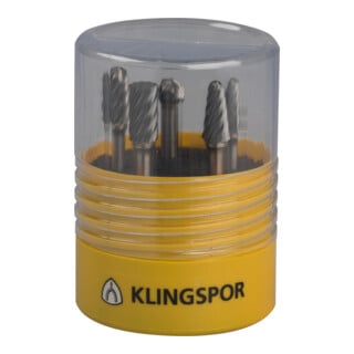 HF100INOX Fraises carbure / set Klingspor 9,6 x 6 mm coupe spéciale inox