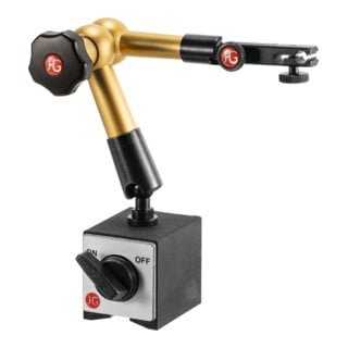 HG Hydraulisch magneetmeetstatief (met voet) met mechanische fijninstelling aan de klokhouder, Uitsteeklengte: 220 mm
