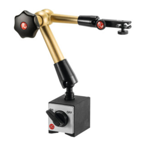 HG Hydraulisch magneetmeetstatief (met voet) met mechanische fijninstelling aan de klokhouder, Uitsteeklengte: 260 mm
