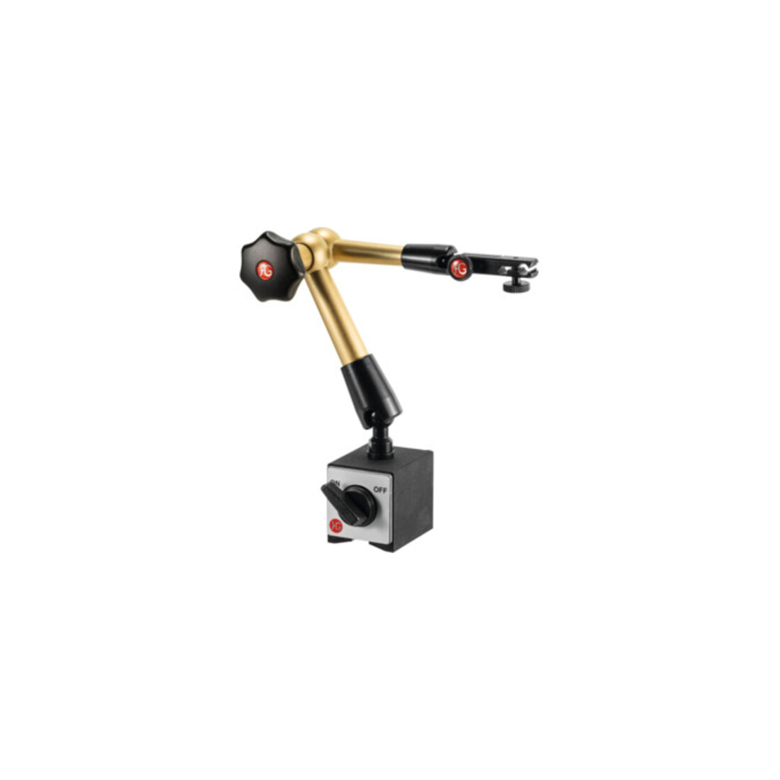 HG Hydraulisch magneetmeetstatief (met voet) met mechanische fijninstelling aan de klokhouder, Uitsteeklengte: 260 mm