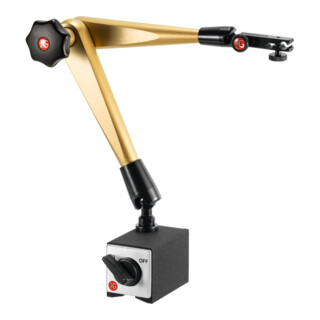 HG Supporto idraulico per comparatore (con base), microregolazione meccanica portacomparatori, Profondità arco: 400mm