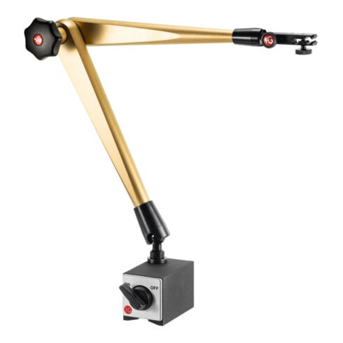 HG Supporto idraulico per comparatore (con base), microregolazione meccanica portacomparatori, Profondità arco: 550mm