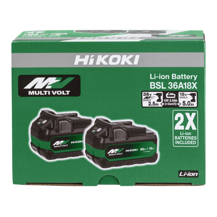 HiKOKI 2 Akkus 36V 2,5 Ah / 18V 5,0 Ah MULTI VOLT BSL36A18X
