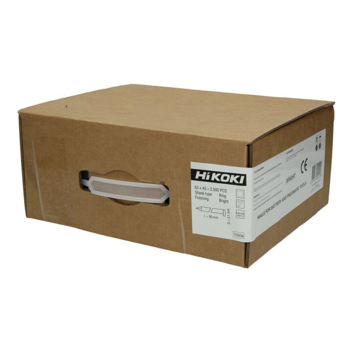 HiKOKI 2500 Streifennagel 34° D-Kopf 3,1 x 90 mm, Ringschaft, blank
