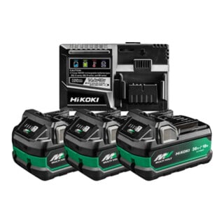 HiKOKI 3 Batteries 36V 2,5 Ah / 18V 5,0 Ah MULTI VOLT BSL36A18X + Chargeur UC18YSL3