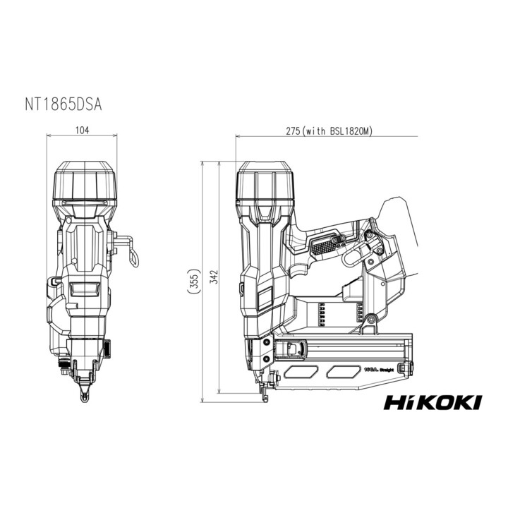 HiKOKI Accu-spijkerpistool 18 V NT1865DSAW9Z, borstelloos