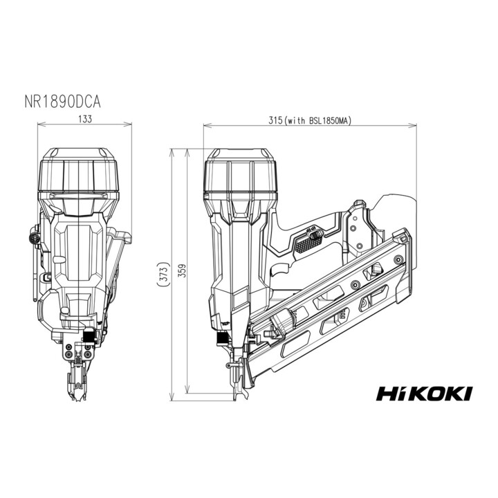 HiKOKI Accu-strooknageltacker 18 V NR1890DCAWQZ, borstelloos