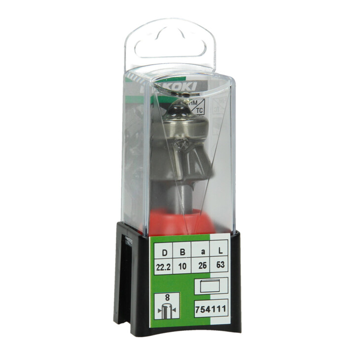HiKOKI Afbraamfrees 8 mm met kogellager, drie sneden, 22,2 x 53 x 25