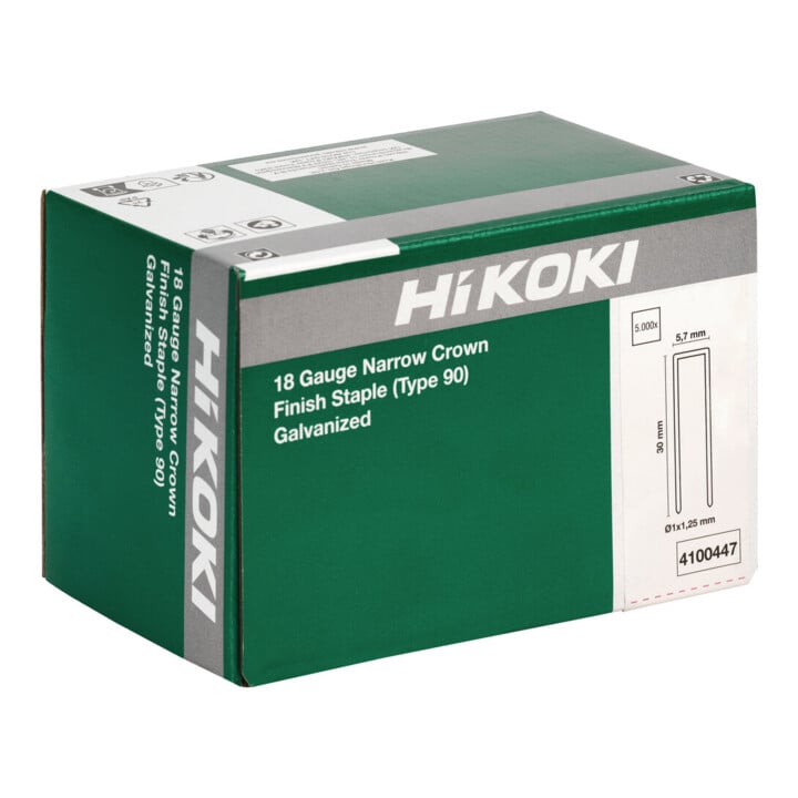 HiKOKI Agrafe à dos étroit 18 Gauge 5,7 x 30 x 1,25 mm galvanisée