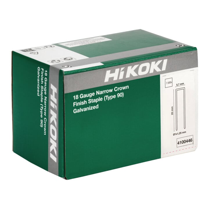 HiKOKI Agrafe à dos étroit 7500 18 Gauge 5,7 x 25 x 1,25 mm galvanisée