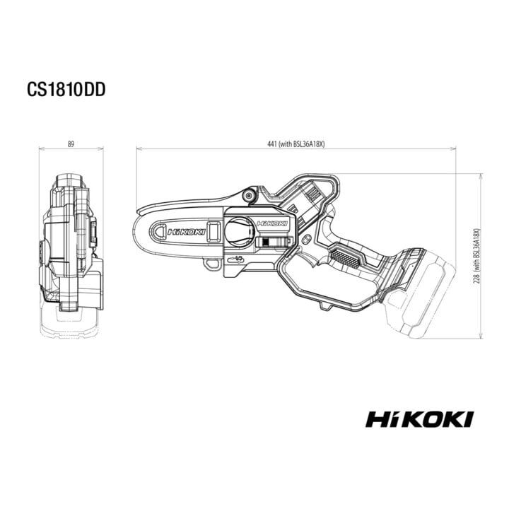 HiKOKI Akku-Astsäge CS1810DDW4Z 18V leicht handlich