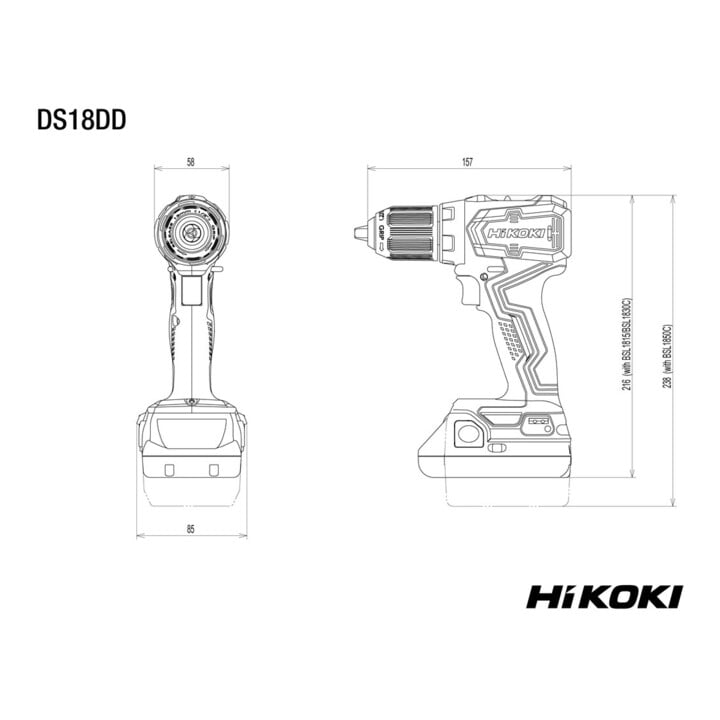 HiKOKI Akku-Bohrschrauber DS18DD (Basic) (HSC II)
