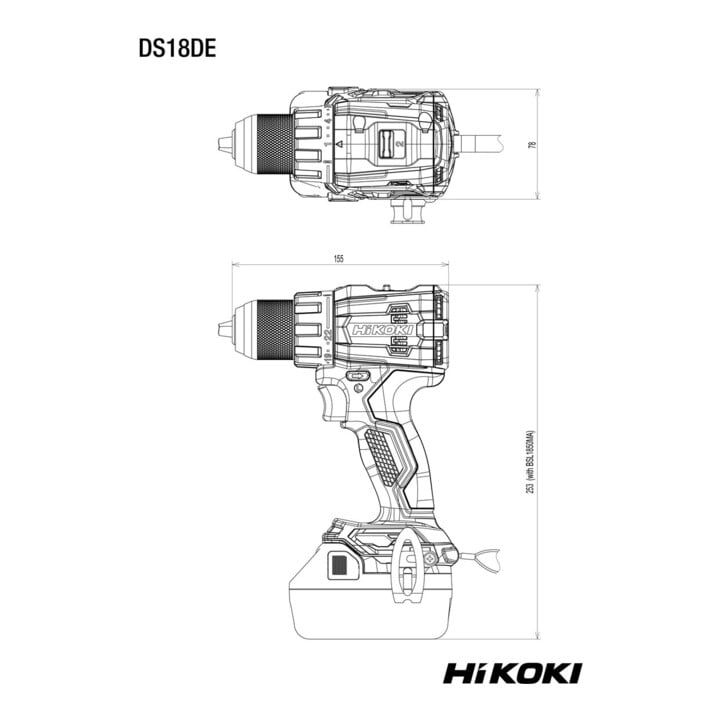 HiKOKI Akku-Bohrschrauber DS18DE (4,0 Ah) (HSC II)