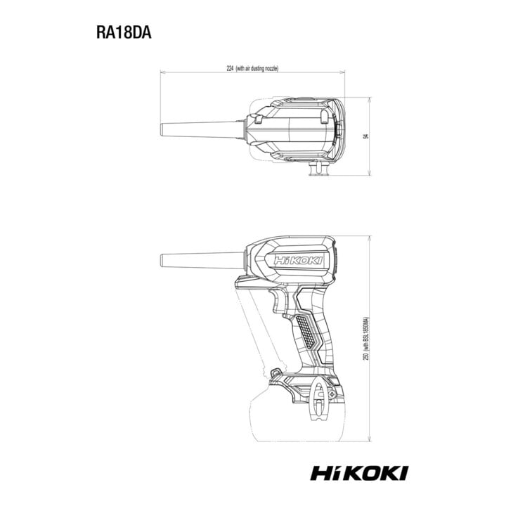 HiKOKI Akku-Gebläse RA18DA (Basic) (Karton)